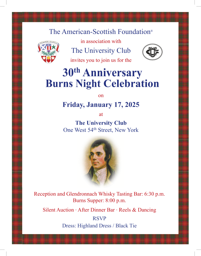 A-SF 30th Anniversary Burns Night Celebration